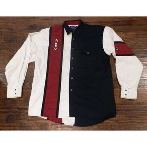 Vintage Wrangler MH3981M Western Brushpopper Shirt Pearl Snaps Men's Size Large